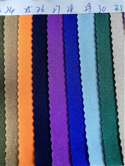 DG-BT  再生滌綸有光萊卡  成分：82%再生滌  18%氨綸  克重：180g/㎡ 後面照